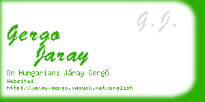 gergo jaray business card